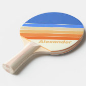 スポーツヴィンテージ海ストライプの太陽と名前 卓球ラケット (正面アングル)
