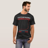スポーツ中の金玉ケガ ジョークTシャツ レディース Tシャツ (正面フル)