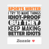 スポーツ作家モノづくりに挑戦するおもしろい諺 シール (シート)