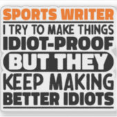 スポーツ作家モノづくりに挑戦するおもしろい諺 シール (正面)