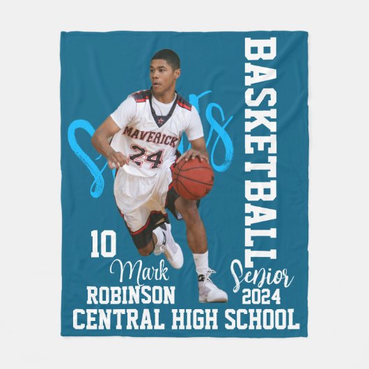 スポーツ写真プレーヤーゲーム フリースブランケット (正面)