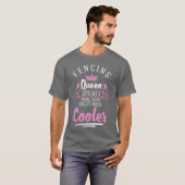 スポーツ剣 剣闘い マスク 楽しい女の子 Tシャツ (正面フル)