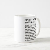 スポーツ医学スペシャリストの面白い定義 コーヒーマグカップ (正面右)