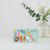 スポーツ医学フィットネスジムトレーナーコーチキュート 名刺 (スタンド正面)