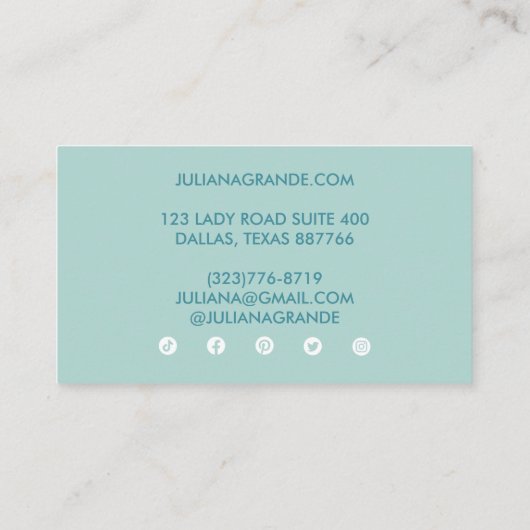 スポーツ医学フィットネスジムトレーナーコーチキュート 名刺 (裏面)