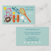 スポーツ医学フィットネスジムトレーナーコーチキュート 名刺 (正面/裏面)