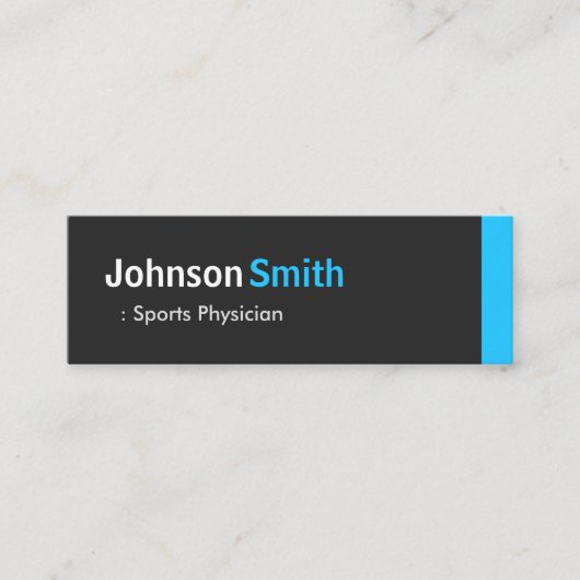 スポーツ医師 – パーソナルアクアブルーミニ スキニー名刺 (正面)