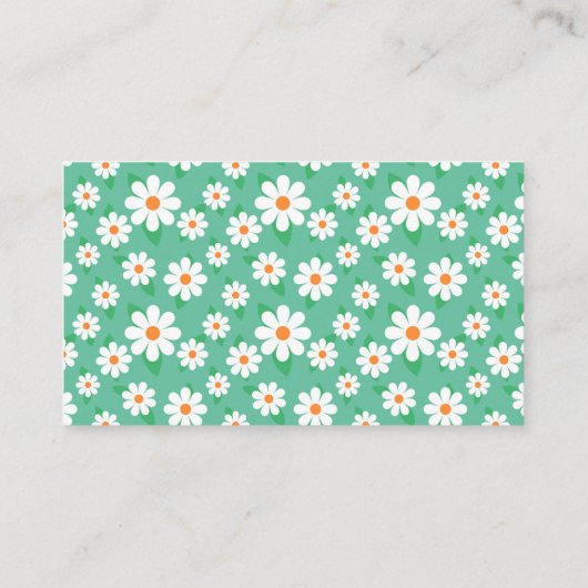 スポーツ医 – エレガントグリーンデイジー 名刺 (裏面)