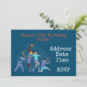 スポーツ十代の少年スポーツ誕生日パーティーの招待 招待状 (スタンド正面)