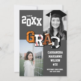 スポーツ卒業式サッカーバスケットボールインヴィータ 招待状