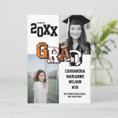 スポーツ卒業式サッカーバスケットボールサッカー 招待状 (スタンド正面)