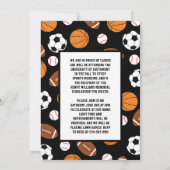 スポーツ卒業式サッカーバスケットボールサッカー 招待状 (裏面)