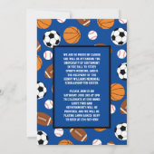 スポーツ卒業式サッカーバスケットボールサッカー 招待状 (裏面)