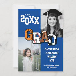 スポーツ卒業式サッカーバスケットボールサッカー 招待状