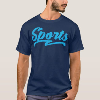 スポーツ台本タイポグラフィブルー Tシャツ
