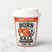 スポーツ坊やの2歳の誕生日お祝いに Born 2 Ball 紙コップ (裏面)