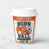 スポーツ坊やの2歳の誕生日お祝いに Born 2 Ball 紙コップ (正面)