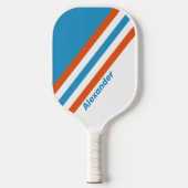 スポーツ夏期ノスタルジックストライプな名前 ピックルボールラケット (正面)