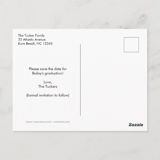 スポーツ大学院生写真フルアナウンスメント ポストカード (裏面)