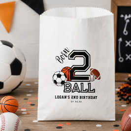 スポーツ好きな男の子のための「Born 2 Ball」スポーツテーマの2歳の誕生日パーティーグッズ フェイバーバッグ