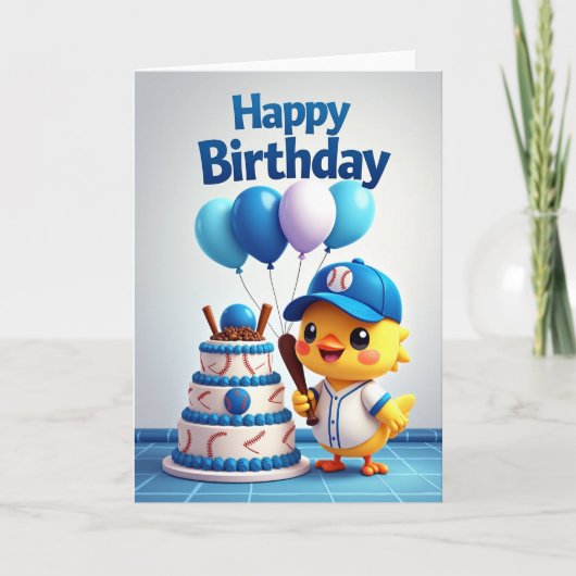 スポーツ好きな鳥の誕生日カード カード (正面)