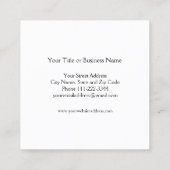 スポーツ射撃、 発砲 スクエア名刺 (裏面)