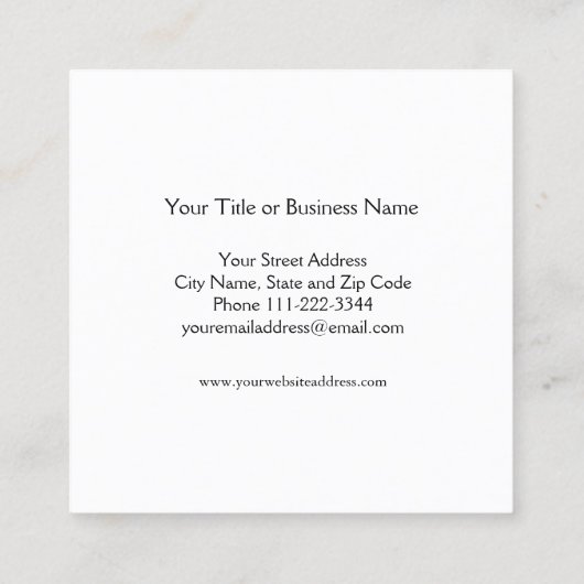 スポーツ射撃、 発砲 スクエア名刺 (裏面)