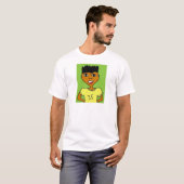スポーツ少年黒人アニメキャラクター Tシャツ (正面フル)