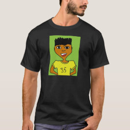 スポーツ少年黒人アニメキャラクター Tシャツ
