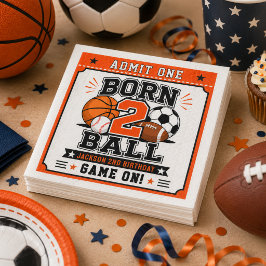 スポーツ少年 生まれつきボールを追う 2歳の誕生日パーティー スタンダードカクテルナプキン