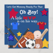 スポーツ少年 赤ちゃん歓迎パーティー招待状 招待状 (正面/裏面)