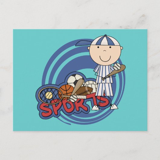 スポーツ少年 – 野球のTシャツとギフト ポストカード (正面)