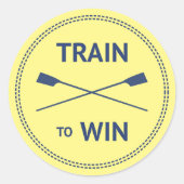 スポーツ引用文ローイングの動機を獲得するトレーニング ラウンドシール (正面)