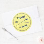 スポーツ引用文ローイングの動機を獲得するトレーニング ラウンドシール (封筒)