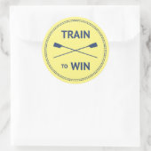 スポーツ引用文ローイングの動機を獲得するトレーニング ラウンドシール (バッグ)