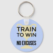 スポーツ引用文写真やる気を起こさせる青 キーホルダー (正面)