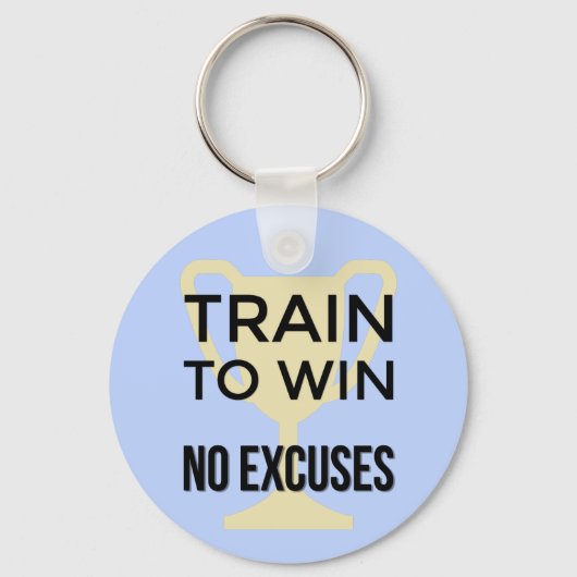 スポーツ引用文写真やる気を起こさせる青 キーホルダー (正面)