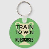 スポーツ引用文列車が勝つやる気を起こさせる キーホルダー (正面)