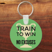スポーツ引用文列車が勝つやる気を起こさせる キーホルダー (正面)