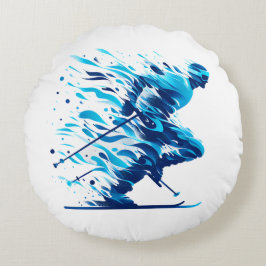 スポーツ愛好家のためのエネルギッシュ・ブルー ラウンドクッション