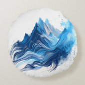 スポーツ愛好家のためのエネルギッシュ・ブルー ラウンドクッション (裏面)