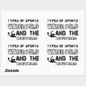 スポーツ愛好家のための水ポロロープデザイン 長方形シール (シート)