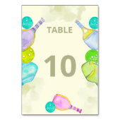 スポーツ愛好家の水の色のピックボールをテーマ結婚にした テーブルナンバー (裏面)