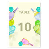スポーツ愛好家の水の色のピックボールをテーマ結婚にした テーブルナンバー (正面)