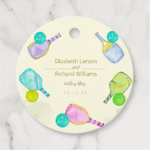 スポーツ愛好家の水の色のピックボールをテーマ結婚にした