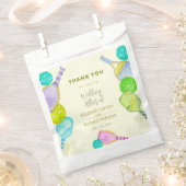 スポーツ愛好家の水の色のピックボールをテーマ結婚にした フェイバーバッグ (クリップ留めされた状態)