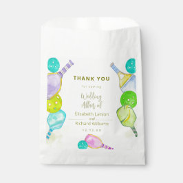 スポーツ愛好家の水の色のピックボールをテーマ結婚にした フェイバーバッグ