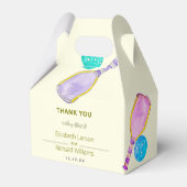 スポーツ愛好家の水の色のピックボールをテーマ結婚にした フェイバーボックス (正面サイド)