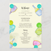 スポーツ愛好家の水の色のピックボールをテーマ結婚にした プログラム (正面)