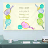 スポーツ愛好家の水の色のピックボールをテーマ結婚にした 横断幕 (トレードショー)